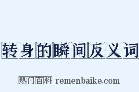 转身的瞬间反义词是什么意思的图片